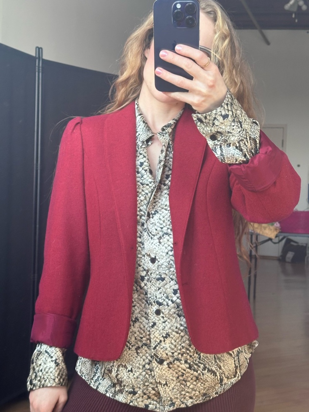 Women's Red Tailored Blazer Jacket